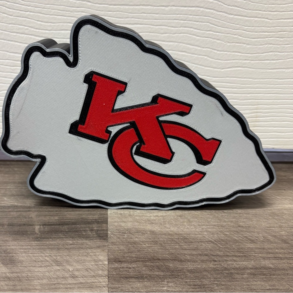 3-D printed- Kansas City Chiefs Logo Sign/Light box